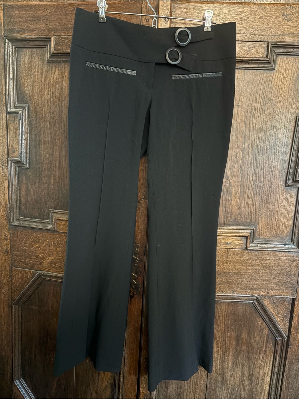 Vintage Louis Verad Black Wide-Leg Dress Pants Size 8